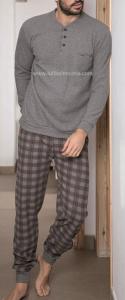 Pijama franela con pantalón de cuadros  Muslher