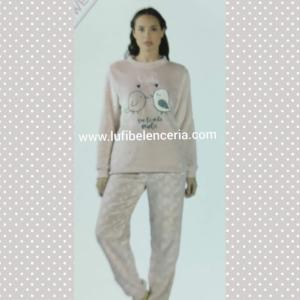 Pijama coralina tipo peluche para mujer 