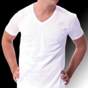 Camiseta hombre de  manga corta y cuello pico Fabio 100% Algodón