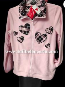 Pijama Mujer Polar con cremallera pink  Abanderado Lovable