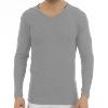 Camiseta manga alarga cuello pico algodón afelpado